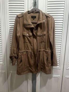 Women's Drawstring Anorak Jacket - Tan